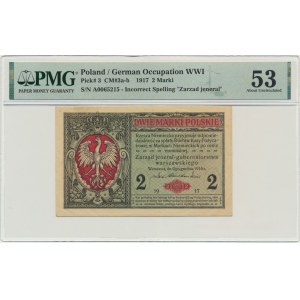 2 marki 1916 - Jenerał - A - PMG 53 - niski numer