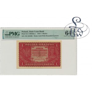 1 mark 1919 - 1st Series W - PMG 64 EPQ - Lucow Collection