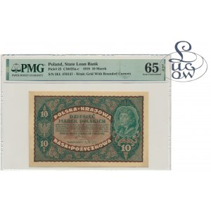 10 marchi 1919 - II Serie EL - PMG 65 EPQ - Collezione Lucow
