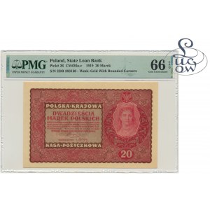 20 značiek 1919 - II Serja DR - PMG 66 EPQ - Lucow Collection