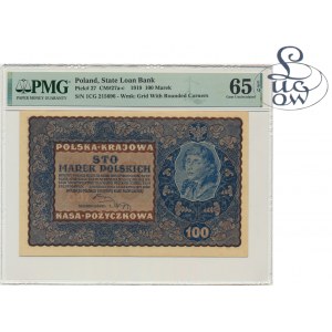 100 marchi 1919 - IC Serie G - PMG 65 EPQ - Collezione Lucow