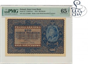 100 marek 1919 - IC Série G - PMG 65 EPQ - Lucow Collection