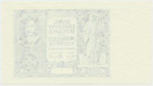 50 złotych 1940 - czarnodruk na papierze PWPW - rewers czysty -