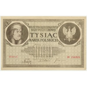 1 000 marek 1919 - III. série C - dobový padělek - NEPRAVÝ