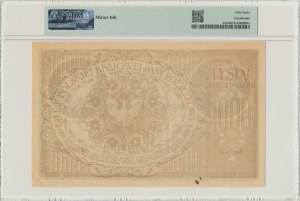 1 000 marks 1919 - Ser. AA - 6 figures - PMG 58 - RARE VARIÉTÉ
