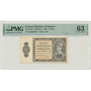 1 gold 1938 - IE - PMG 63 - VERY RARE SERIES