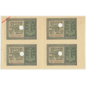 1 gold 1941 - BE - uncut parcels - cancelled