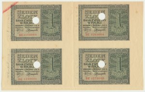 1 Gold 1941 - BE - ungeschnittene Pakete - entwertet