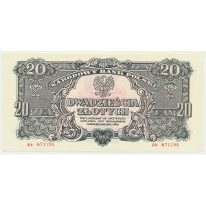 20 Zloty 1944 ...owe - Ak 671154 - Gedenkausgabe - unbedruckt
