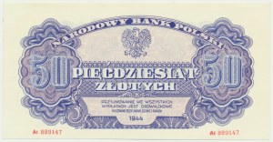 50 Zloty 1944 ...owe - At - Gedenkausgabe - unbedruckt