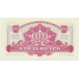 100 Zloty 1944 ...owe - Ax 778093 - Gedenkausgabe - unbedruckt