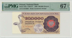 200.000 złotych 1989 - E - PMG 67 EPQ