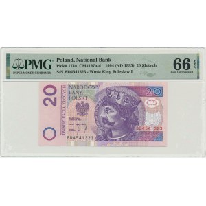 20 złotych 1994 - BD - PMG 66 EPQ - lepsza, wczesna seria.