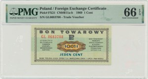 Pewex, 1 cent 1969 - GL - PMG 66 EPQ