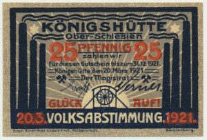Królewska Huta (Königshütte), 25 fenigów 1921