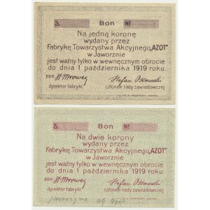 Jaworzno, Nitrogen, 1-2 koruny 1919 (2 kusy).