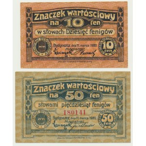 Bydgoszcz (Bromberg), 10-50 fenigów 1920 (2 szt.)