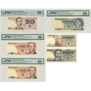Zestaw, 20-50.000 złotych 1982-89 PMG 65-66 EPQ (6 szt.)