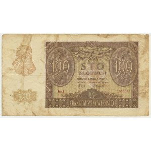 100 zloty 1940 - ZWZ - B - hors circulation