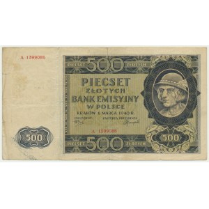500 zloty 1940 - A - London counterfeit numerator