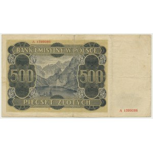 500 złotych 1940 - A - numerator falsyfikatu londyńskiego