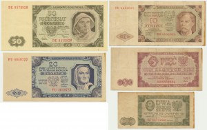 Zestaw, 2-50 złotych 1948 (5 szt.)