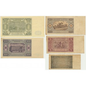 Sada, 2-50 zlatých 1948 (5 kusů)