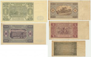 Set, 2-50 or 1948 (5 pièces)