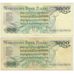 5,000 PLN 1982-86 - AF and BN (2 pieces).