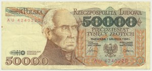 50.000 złotych 1989 - AU -