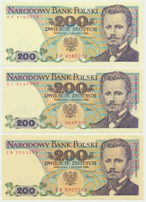 Set, 200 oro 1988 (3 pezzi)