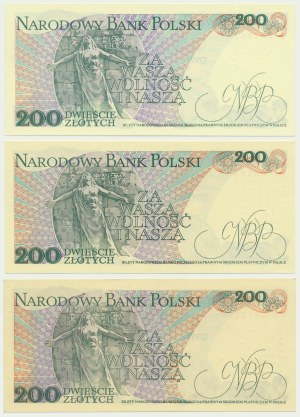 Zestaw, 200 złotych 1988 (3 szt.)