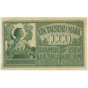 Kowno, 1.000 Mark 1918 - A - 7 digit series -