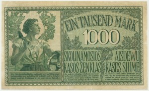 Kaunas, 1.000 marchi 1918 - A - 7 figure - firme verdi