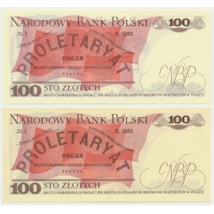 Zestaw, 100 złotych 1976-79 - AP i GE (2 szt.)