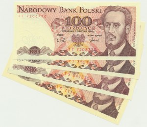 Zestaw, 100 złotych 1982-88 (4 szt.)