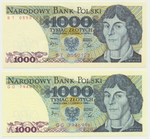 Satz, 1.000 £ 1979-82 (2 Stück)