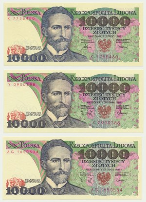 Zestaw, 10.000 złotych 1987-88 (3 szt.)