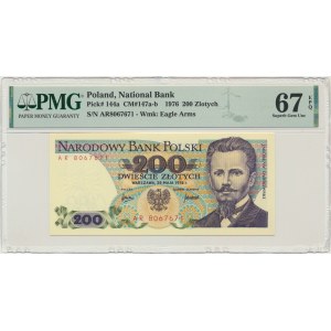 200 złotych 1976 - AR - PMG 67 EPQ - ostatnia seria