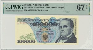 PLN 100.000 1990 - A - PMG 67 EPQ