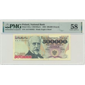 500.000 Gold 1993 - AA - PMG 58 - sehr selten