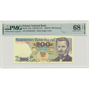 200 złotych 1988 - EP - PMG 68 EPQ - ostatnia seria