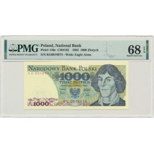 1 000 zlatých 1982 - KG - PMG 68 EPQ