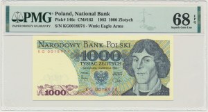 1.000 złotych 1982 - KG - PMG 68 EPQ