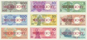 Satz polnischer Städte mit Aufdruck NIEOBIEGOWY (9 Stück) - verschiedene Serien