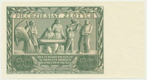 50 złotych 1936 - AM - awers bez głównego druku -