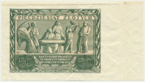 50 złotych 1936 - AE - awers bez głównego druku -