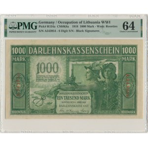 Kaunas, 1 000 mariek 1918 - A - 6 číslic - PMG 64