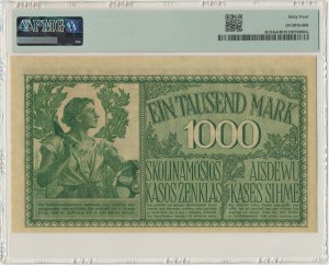 Kaunas, 1 000 marks 1918 - A - 6 chiffres - PMG 64