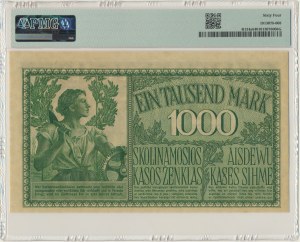 Kowno, 1.000 Mark 1918 - A - 6 digit series - PMG 64 EPQ